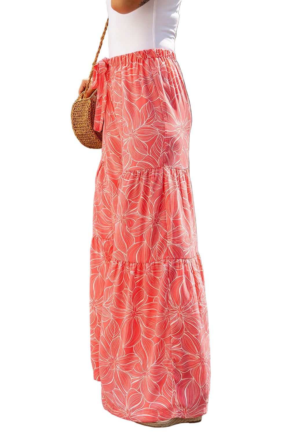 Floral Print Wide Leg Pants