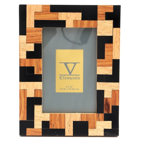 Black Resin With Sheesham & Mango Wood Photo Frame