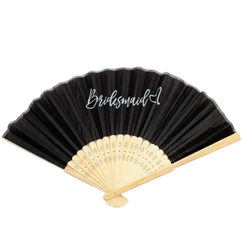 Bride And Bridesmaid Black And White Fan