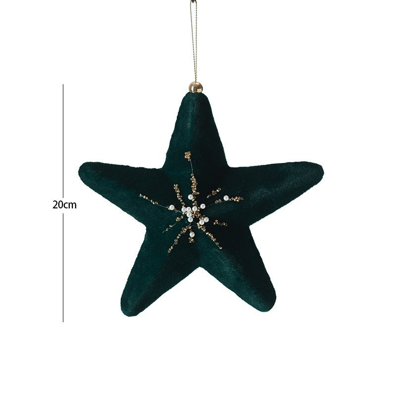 Flocking Dark Green Christmas  Tree Baubles