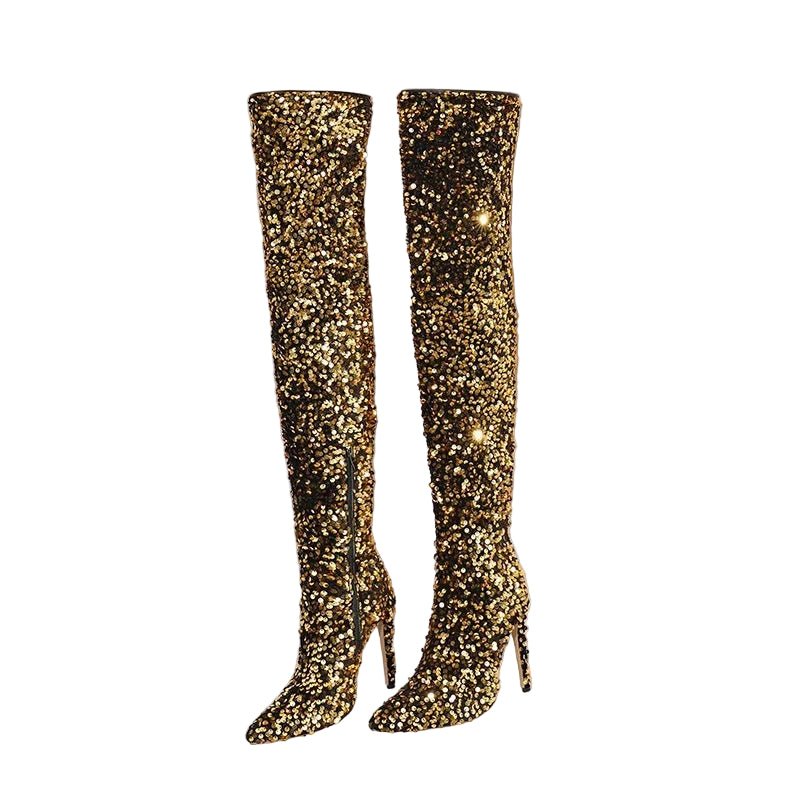 Sequin Over-the-knee Boots