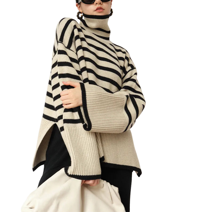Striped Turtleneck Sweater