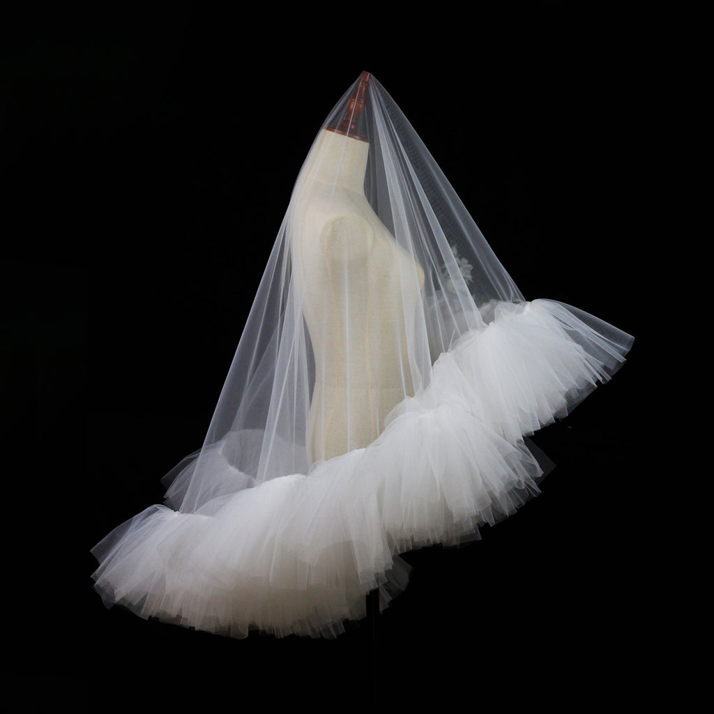 Bridal Veil White Double Layer Veil