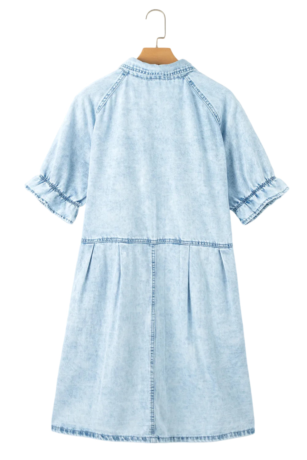 Ruffled Denim Shirt Dress