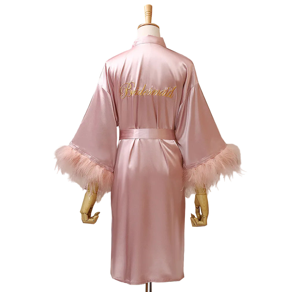 Feather Dressing Gown Wedding Party