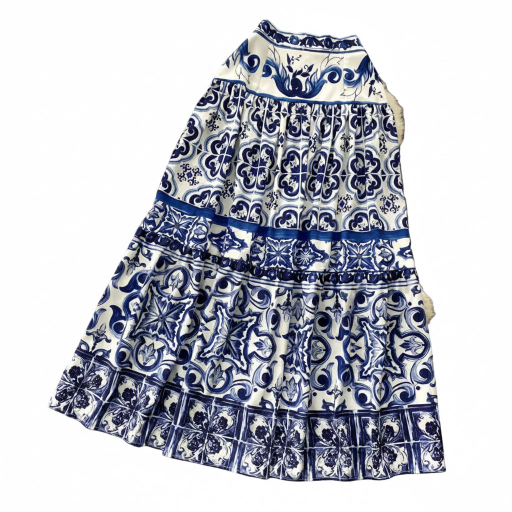 Blue Porcelain Print Co-ord Set