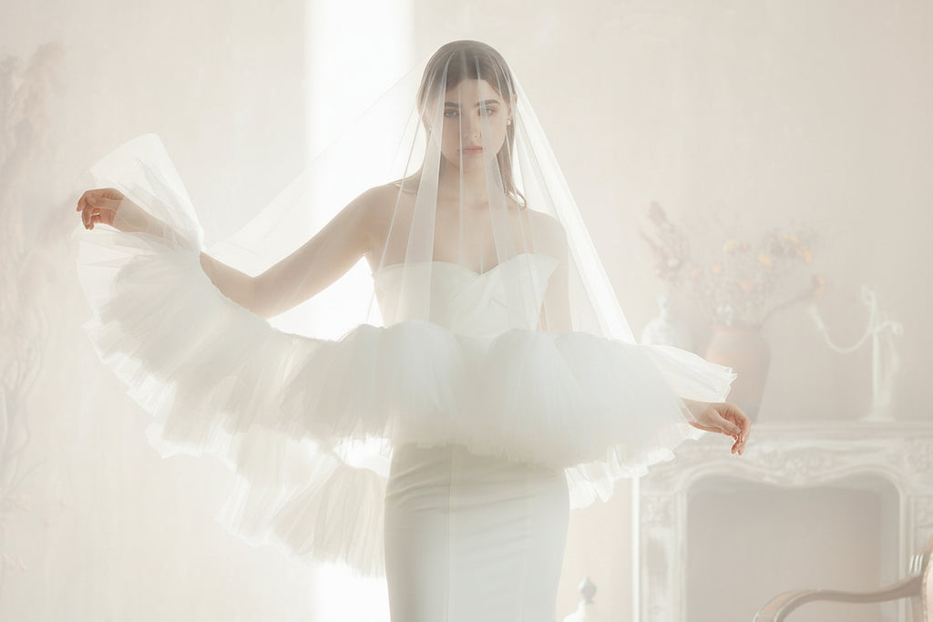 Bridal Veil White Double Layer Veil