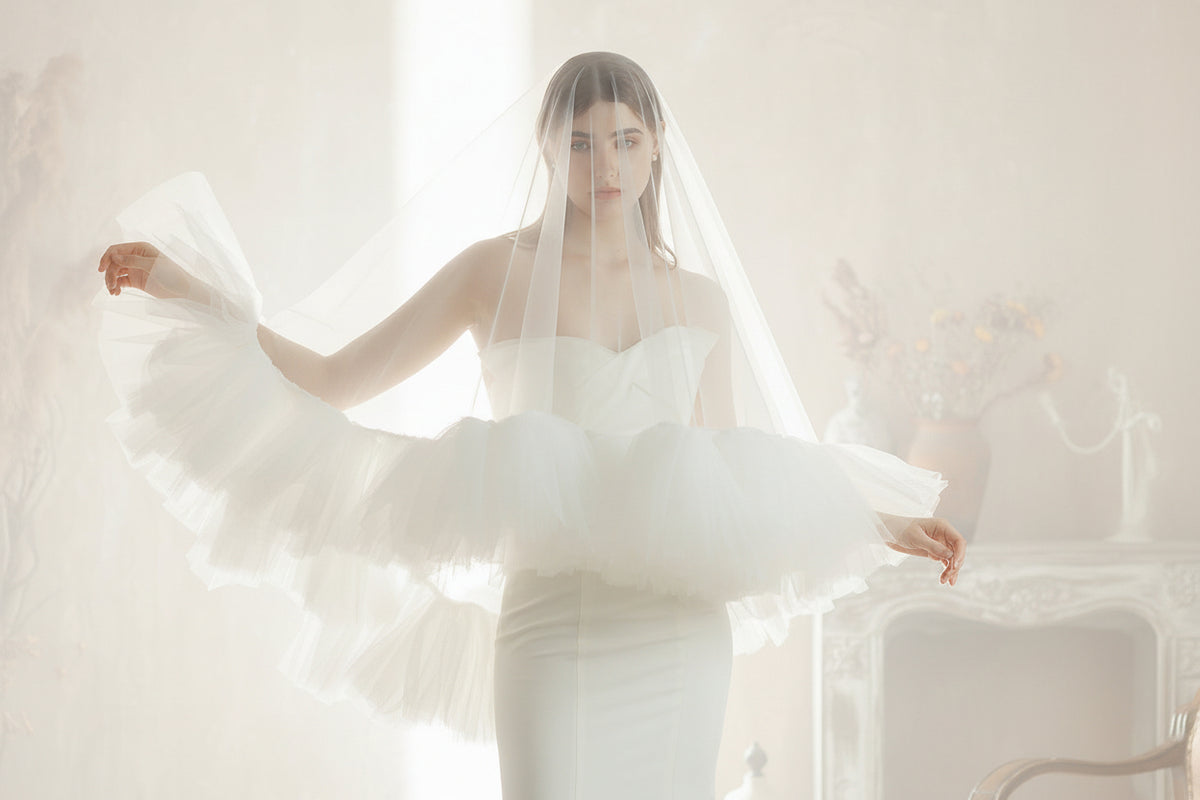 Bridal Veil White Double Layer Veil