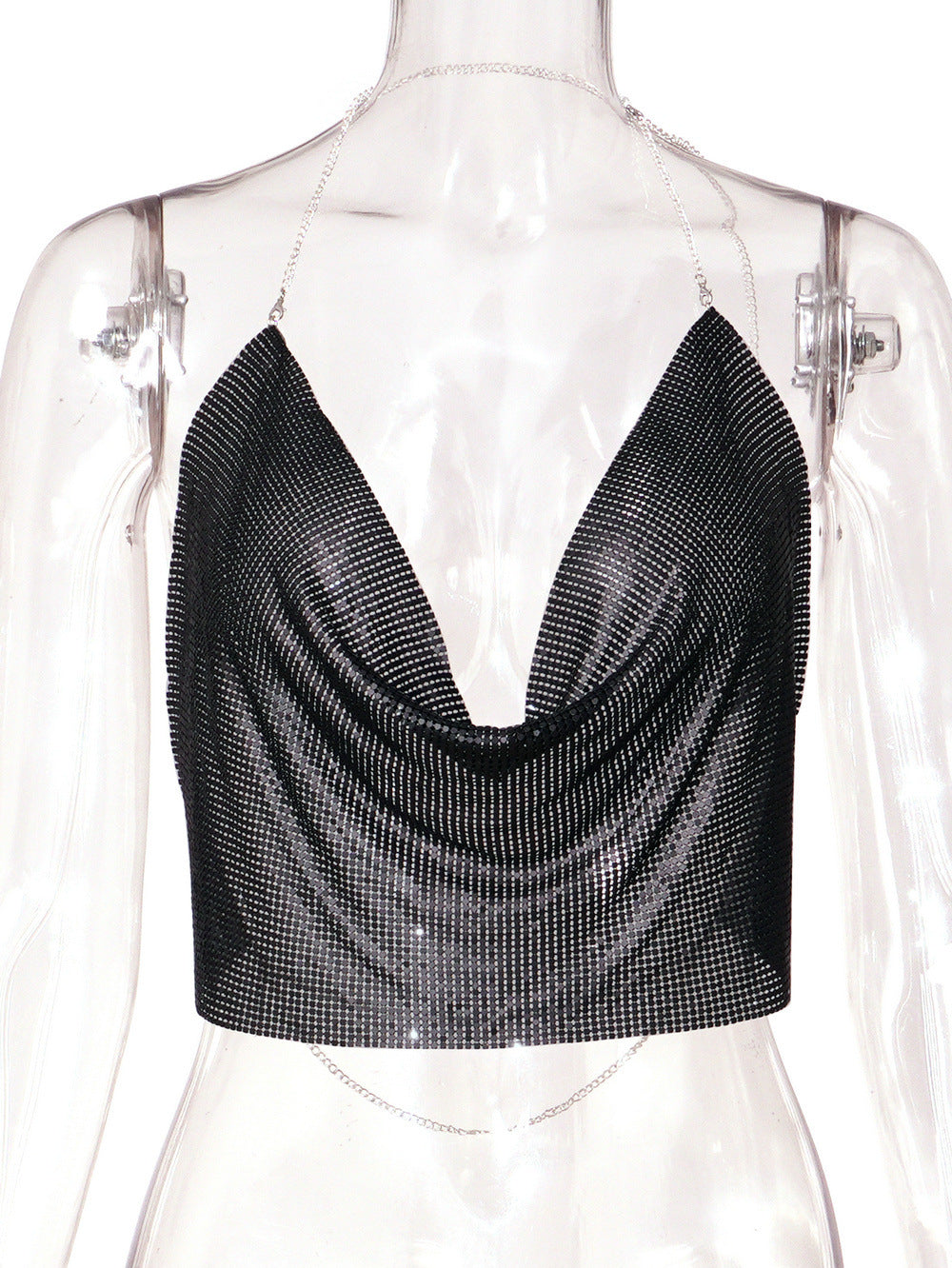 Metallic Chainmail Handkerchief Top