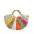 Beach Vacation Rainbow Straw Beach Bag