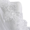 Sequined Lace White Short Veil