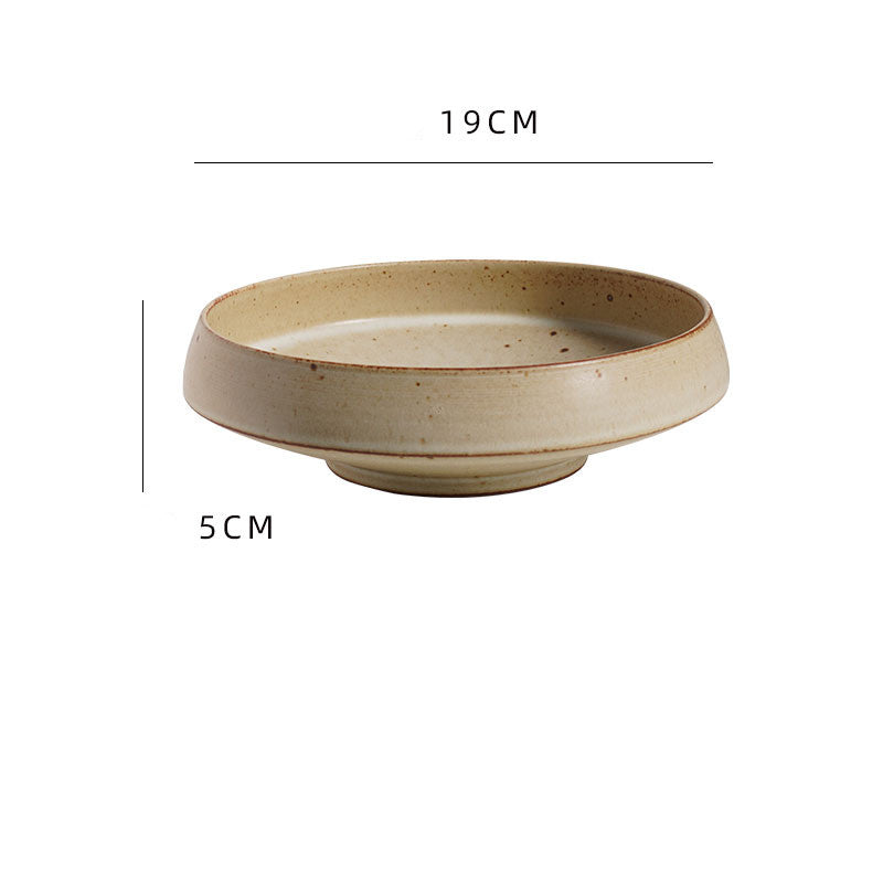 Japanese Style Rough Pottery Plate Retro Style