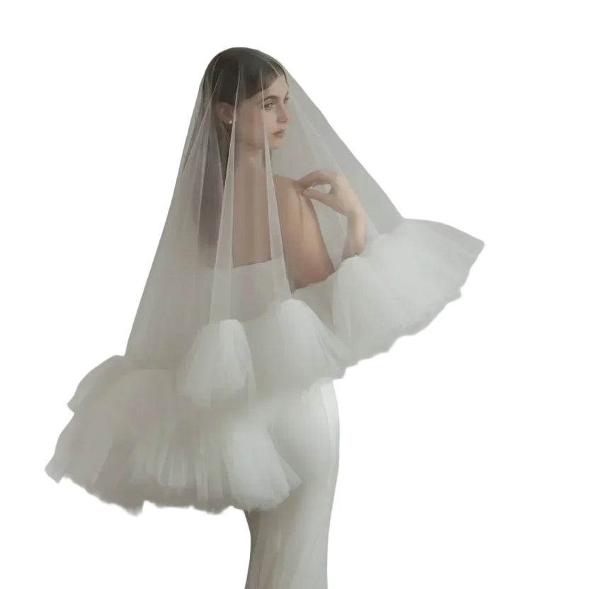 Bridal Veil White Double Layer Veil
