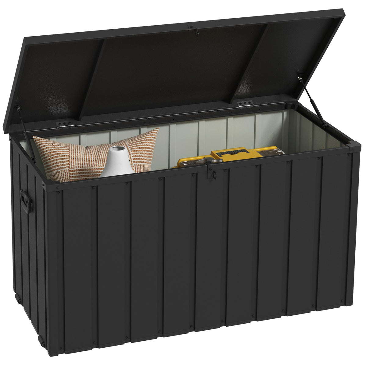 450L Galvanised Steel Garden Storage Box, With Wheels