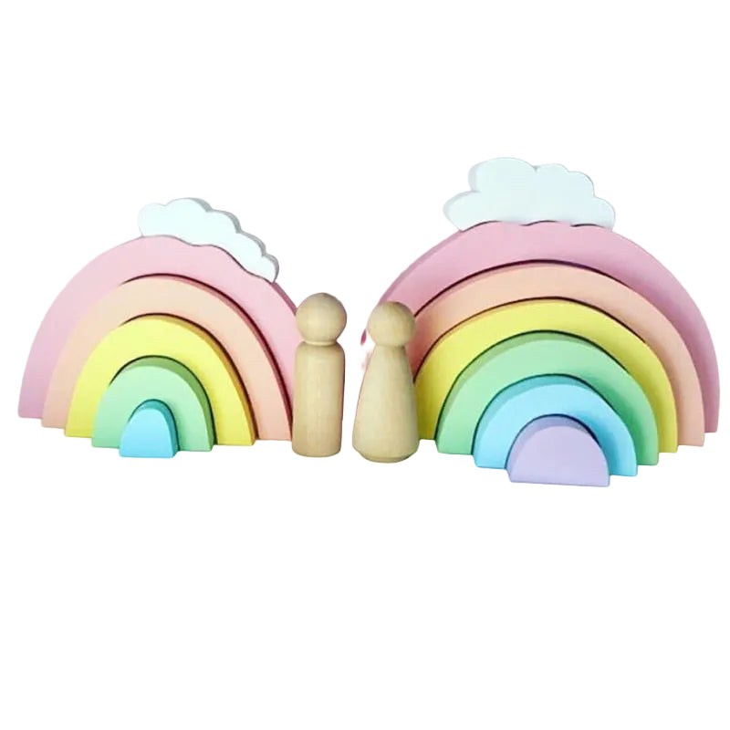 Photography Colorful Wooden Rainbow Building Blocks